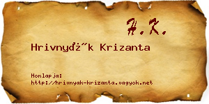 Hrivnyák Krizanta névjegykártya